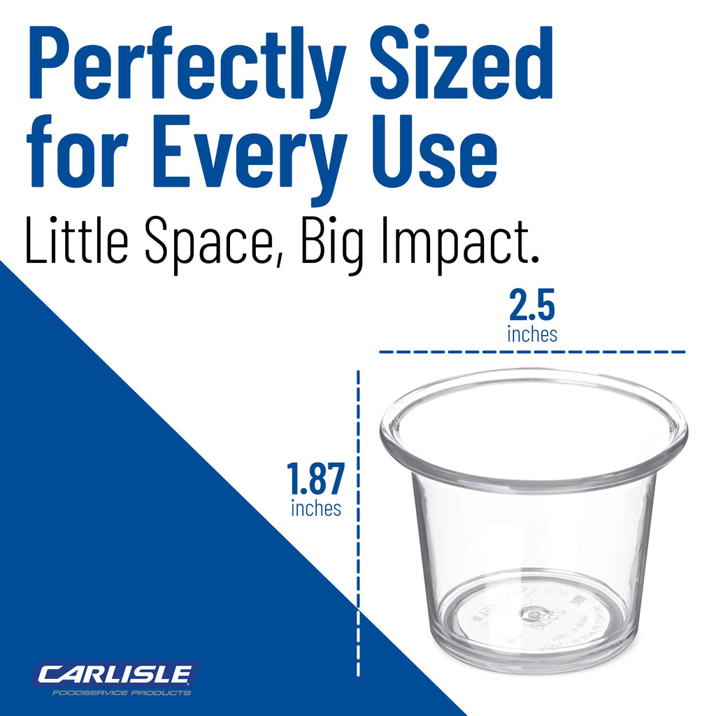 Carlisle FoodService Products 250007 SAN Classic Sauce Cup, 2.5 oz Capacity, Clear (Case of 72)