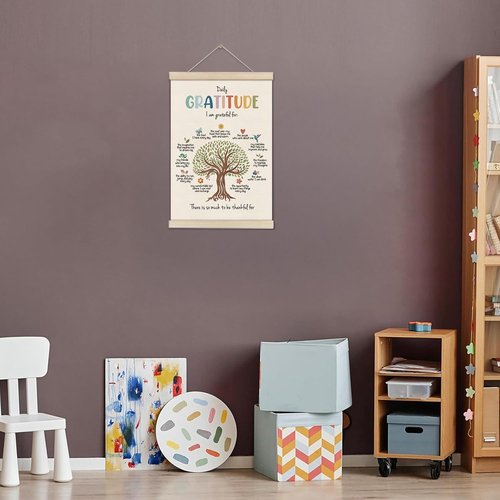 DOI-LANEE Daily Gratitude Poster Frame - Inspirational Mental Health Wall Art 16x12 Inch | Perfect for Therapy Decor