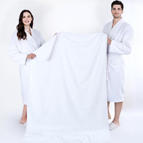 Cotton Paradise 100% Cotton Oversized Bath Sheet - Extra Large 40x80 White Turkish Towel