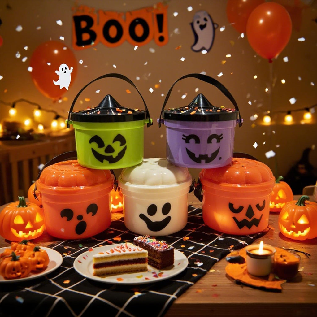 Spooky Mini Boo Bucket Figurines, Mini Halloween Nostalgia Bucket, Halloween Candy Bowl,Trick or Treat
