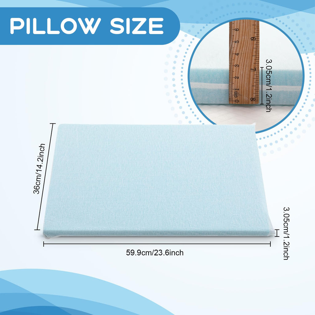 Beeveer 2 Pcs Adjustable Memory Foam Pillow, Thin Height 1.2'' Soft Insert Slim Flat Pillow for Neck Support Neck Pain Relief for Back, Side, Stomach Sleeper (23.6'' x 14.2''x 1.2'', Blue)