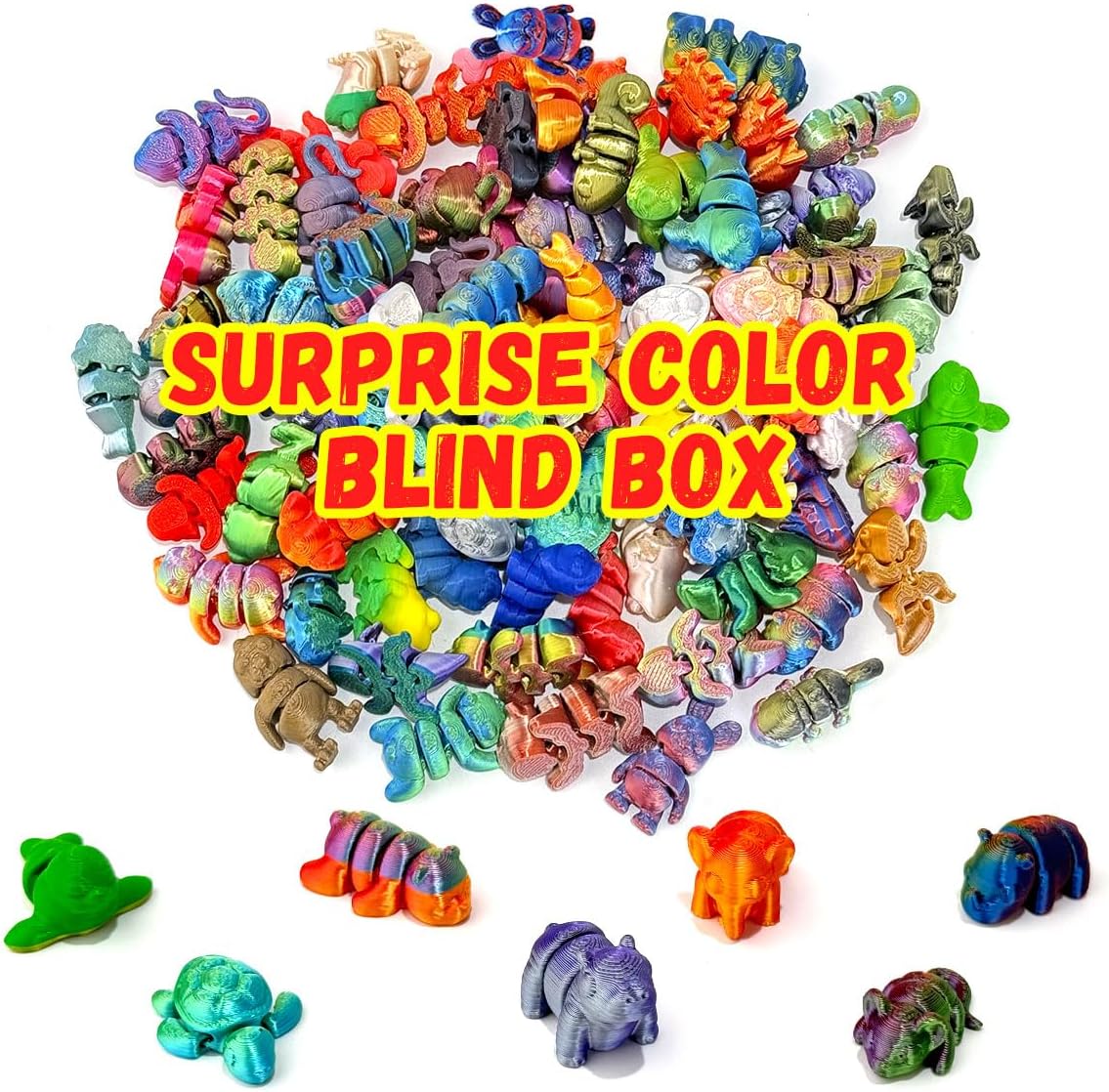 Skiennix Christmas Advent Calendar - Mini 3D Printed Animal Set for Kids | 24 Days of Fun Gifts