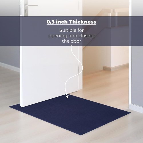 Cotton Paradise 100% Cotton Bath Mat - Non-Slip, Soft & Absorbent | 20x34 Inch, Navy Blue