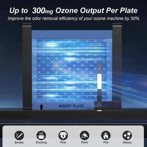 WELLTINO Ceramic Ozone Plates 2 Pack, Perfect 4.5-inch x 4.5-inch Replacement Ozone Plate, Washable Ozone Plate Comes with a Brush.