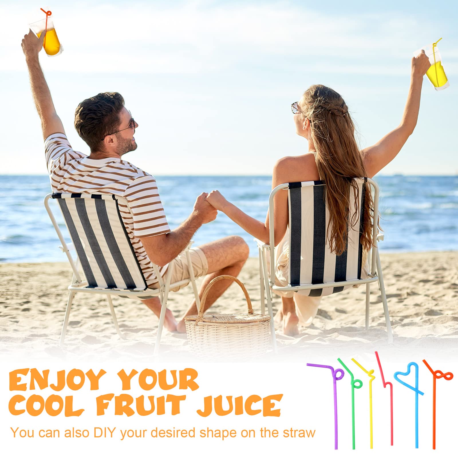 Nuenen 600 Pack Drink Pouches with 600 Straws Freezable Juice Pouches Straw Holes 17 oz Reclosable Drinking Bags for Adults for Smoothie Cold Hot Drinks Party (Classic)