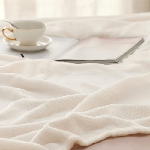 Bedsure Fleece Blanket - King Size Cream Soft Plush Cozy Microfiber, 108x90 Inches