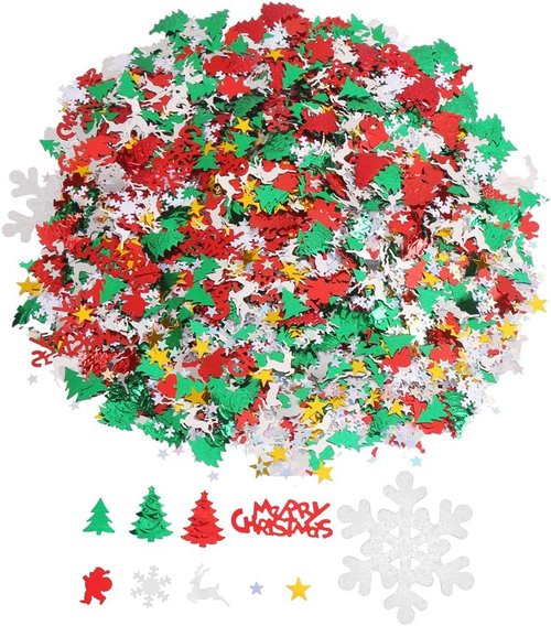 CCINEE Metallic Foil Sequins Table Decoration Set - 100g, 4800 Pieces for Christmas & New Year