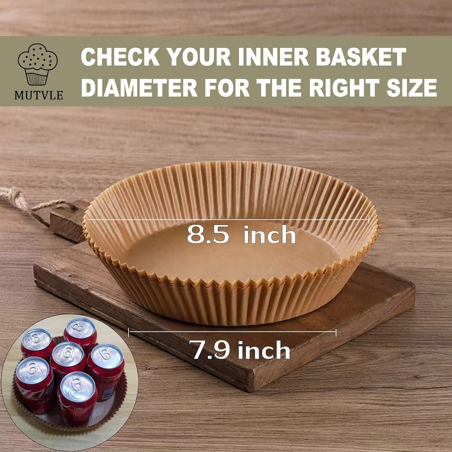 Ninja Air Fryer Liners - Disposable 8-Inch Round Parchment Paper | 200 Count for 4 Qt Air Fryer