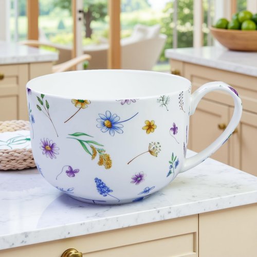 Yaparhill 25oz Large Coffee Cups Soup Mugs with Handles Traditional Large Coffee Cup Large Bone China Coffee Mugs Cups for Coffee Cereal Latte Soups