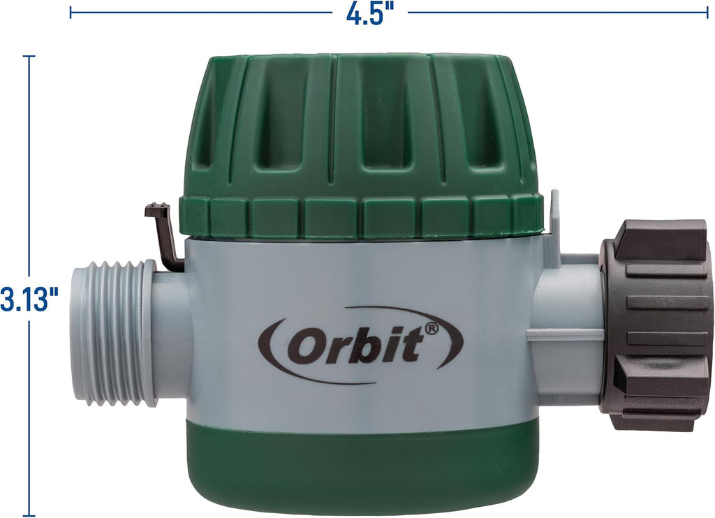 Orbit Mechanical Water Timer - Adjustable Irrigation Shutoff for Lawn & Garden - Battery-Free Design & Easy Grip Dial