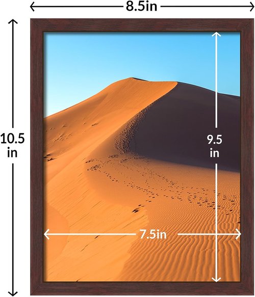 LaVie Home 8x10 Picture Frame - Classic Brown Wall Display Frame with HD Plexiglas | Vertical & Horizontal Use