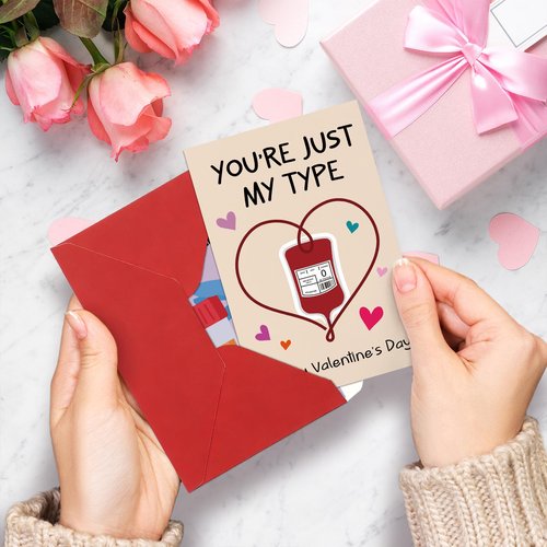 Leinessy 24 Pack Medical Valentine's Day Cards with Envelopes & Stickers, Medical Pun Valentine's Day Cards Bulk for Coworker Nurse Doctor Healthcare Workers - 4x6 Inch, 8 Assorted Designs