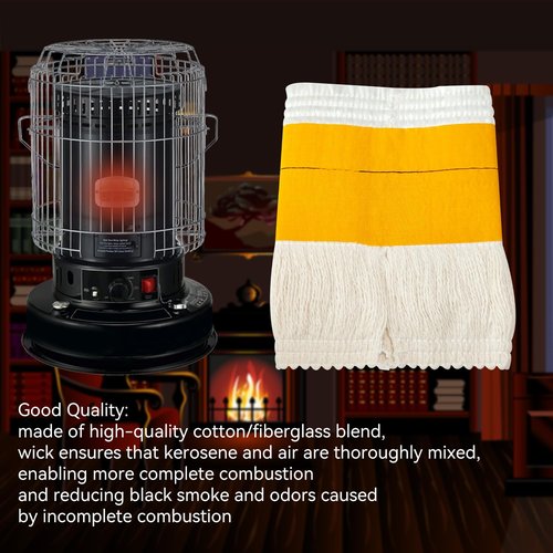 Kerosene Heater Wick 95×t2.5×180mm Replacement Wick, Fiberglass Round Cotton Petroleum Heater Wick, Kerosene Heating Stove Wick Smokeless (2 Pack)