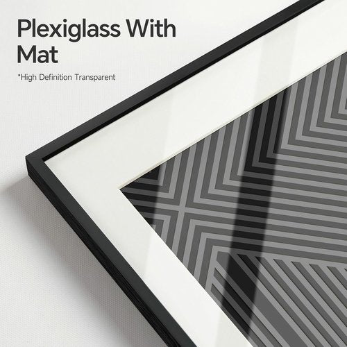 Framed Modern Black and White Abstract Wall Art - Set of 3 Minimalist Canvas Prints | 24x36 Inch for Living Room & Office