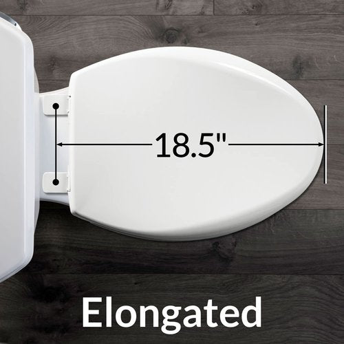 BEMIS 2155SSCT Commercial Open Front Plastic Toilet Seat, Heavy Duty Industrial No Slam Seat without Lid, Secure Installation, Made in USA, Elongated, White