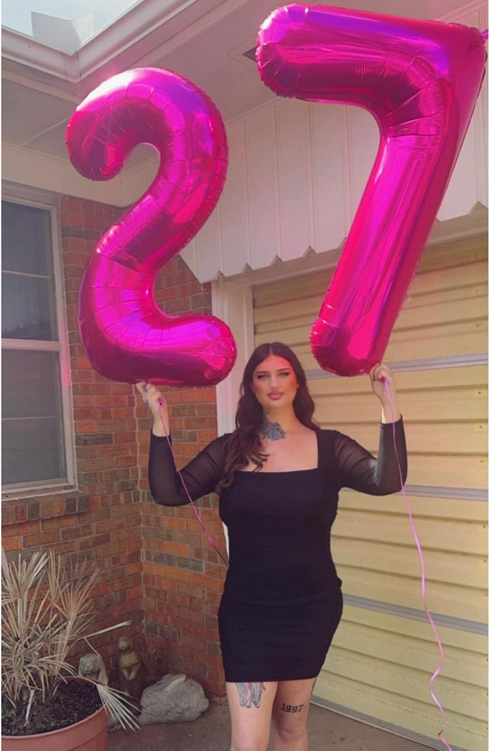Number 7 Balloon by [Brand Name] - 40 Inch Hot Pink Giant Foil Balloon for 7th Birthday Party Decorations