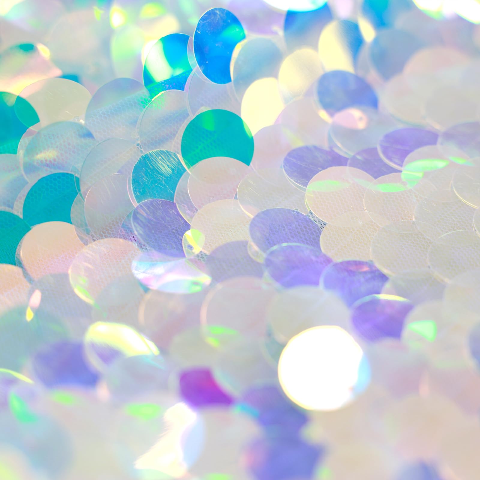 VHH Mermaid Party Table Runner, 12 x 84 inches Sequin Table Runners , Glitter Holographic Mermaid Tail Colorful Sequin Table Cover for Ocean Birthday Party (6 Pack).