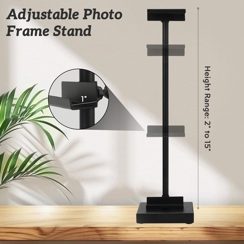 Donghome 18” Steel Adjustable Tabletop Easel Stand,Picture Frame Stand for Display,Decorative Stands for Photos,Plates,Painting,Artwork,Poster,Books (Black, 18 in)