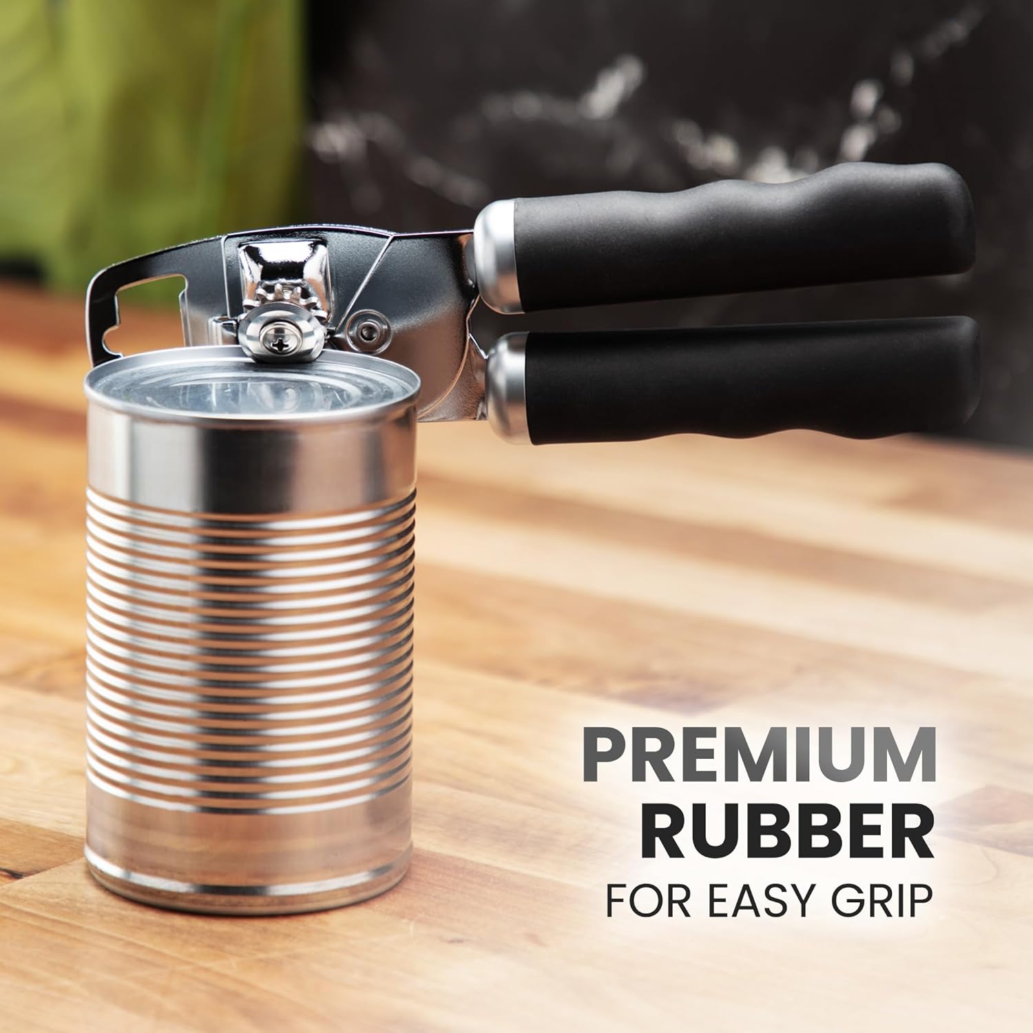 Zulay Kitchen COMFY™ Can Opener - Rust-Proof Stainless Steel with Soft Grip Handles - Black