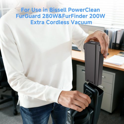 Emaks 280W Replacement Battery for Bissell PowerClean FurGuard &Power Clean FurFinder Extra Cordless Vacuum, Compatible with Model 4141 (280W) and 4143 (200W) 4172 4173 4052 4051-25.52V 2500mAh 63Wh