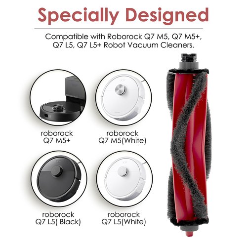 (2 Pack) Q7 M5/ Q7 M5+/ Q7 L5/ Q7 L5+ Roller Brushes Compatible with Roborock Q7 M5, Q7 M5+, Q7 L5, Q7 L5+ Robot Vacuum, Main Roller Brush, Replacement Multi-Surface Brushes
