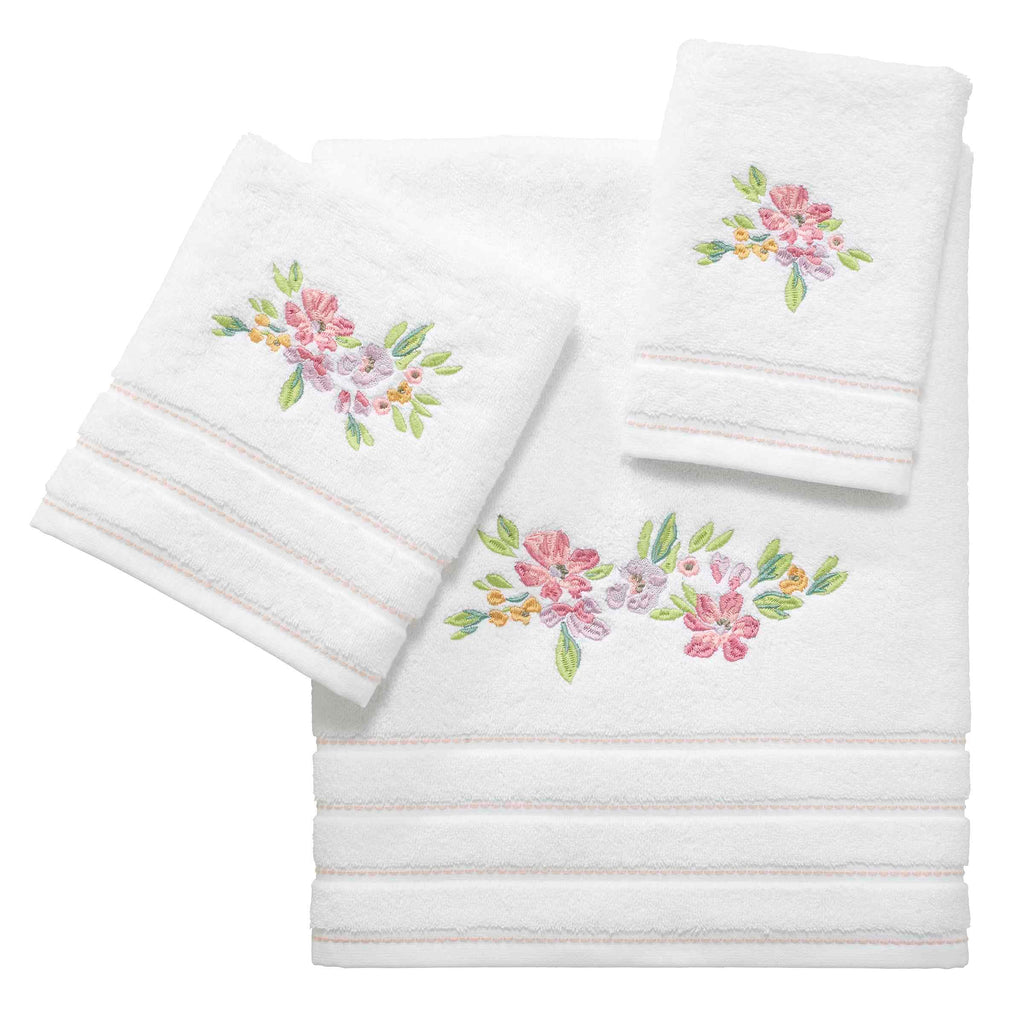 Izod - Fingertip Towels, 100% Soft & Absorbent Cotton Towel, Floral Home Decor, Set of 2 (Catalina)