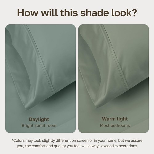 California Design Den Twin Bed Sheet Set - 100% Soft Cotton, 400 Thread Count, Silky Sateen Weave, Sage Green