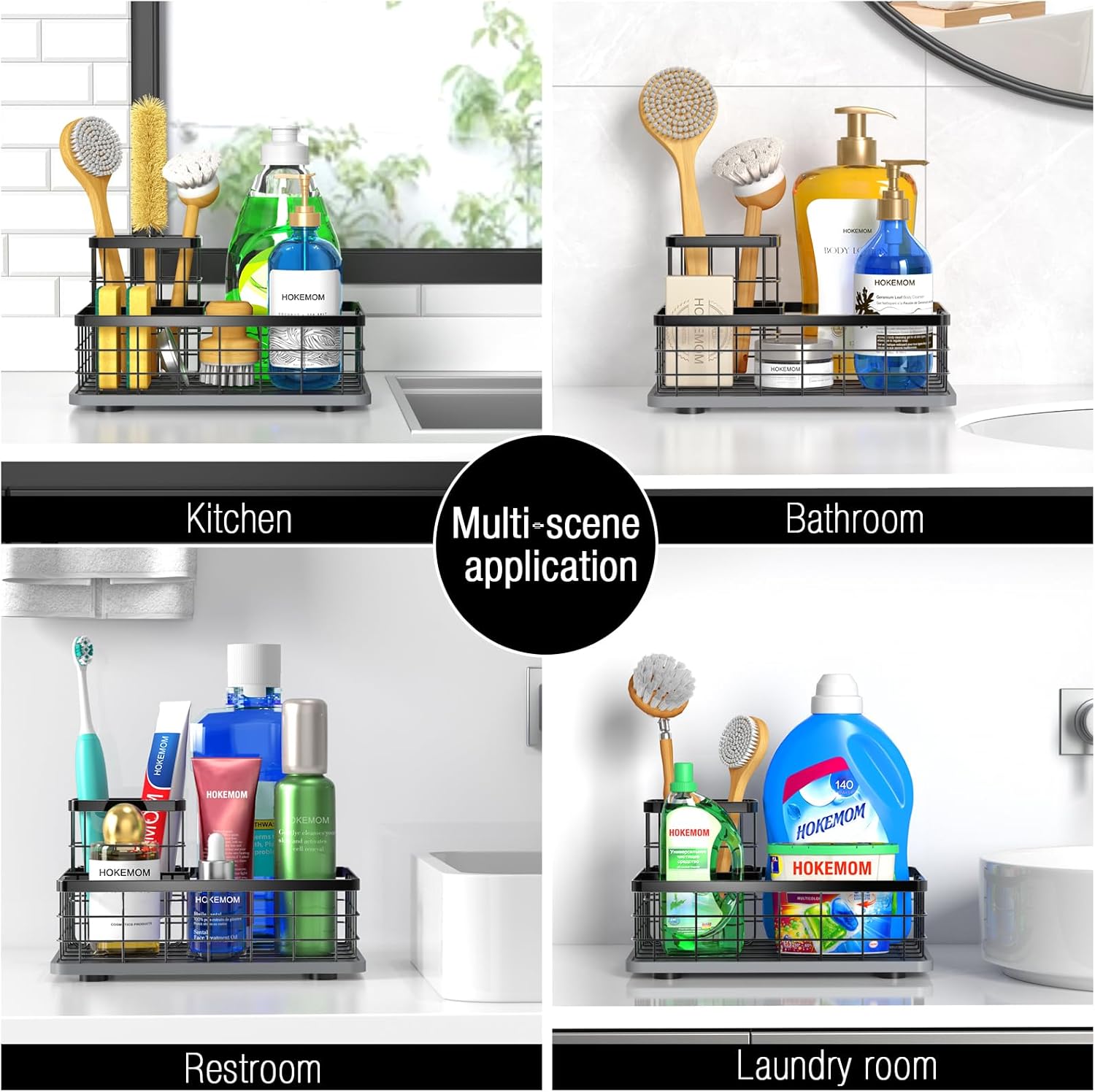Stay-Dry Kitchen Sink Caddy Organizer by [Brand Name] - Rust-Resistant Stainless Steel Sponge Holder | 10.24" L x 6.5" W x 5.83" H