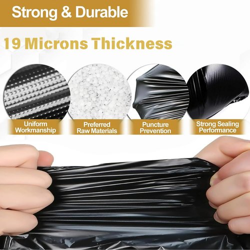 50 55 60 Gallon Trash Bags, 100 Count High Density Garbage Bags, Recycling Trash Can Liners, Sturdy & Tear-Resistant Large Black Bag for Kitchen Yard Outdoor Commercial Use, Lawn Leaf Waste Bags