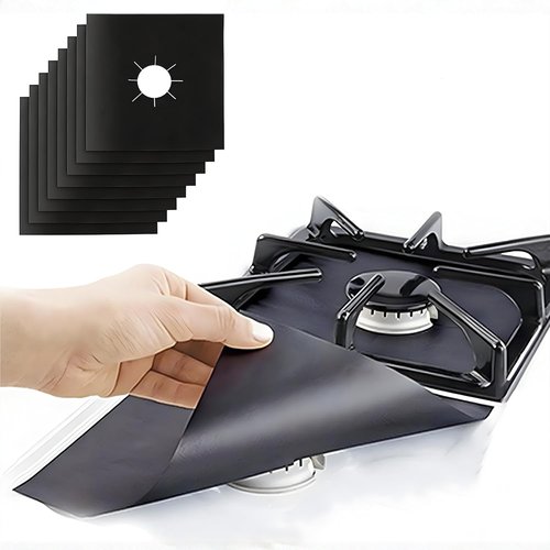 Linda’s Essentials Gas Stove Burner Covers - Extra Thick Non-Stick, Heat Resistant | 10 Pack for Easy Clean-Up