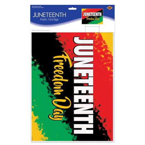 Beistle Corrugated Plastic Outdoor Juneteenth Yard Sign Lawn Décor With Metal Stake for June 19th Independence Freedom Day Black History Party Decorations