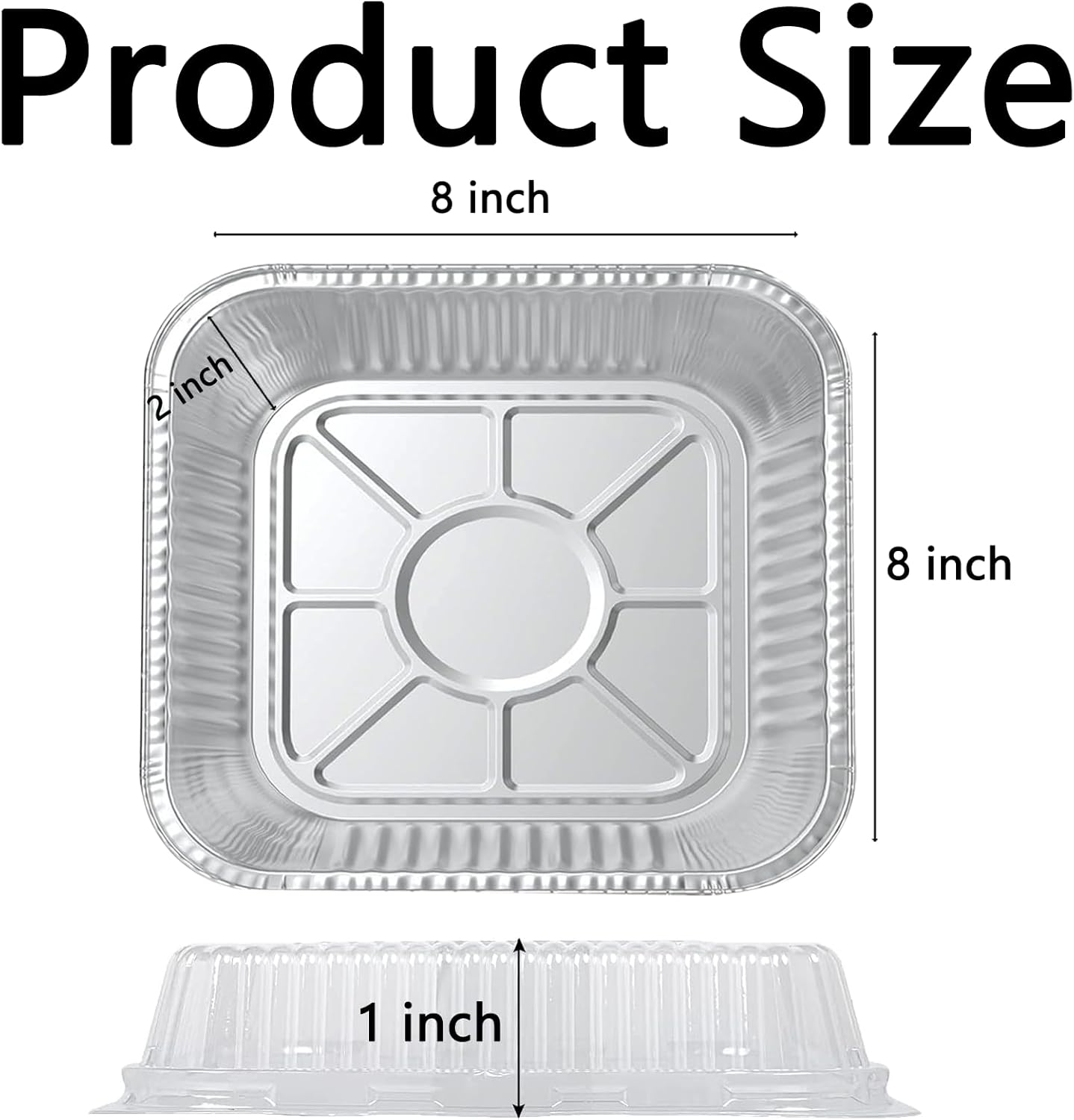 Aluminum Foil Pans - 20 Pack 8x8 Inch Disposable Baking Trays with Lids for Takeout & Catering