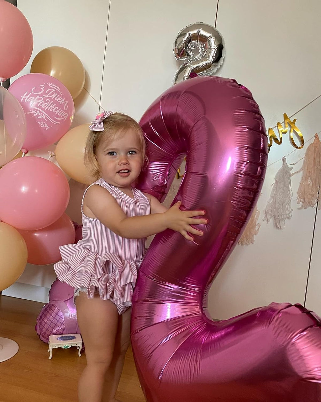 Pink Number 3 Balloon - 40 Inch 3rd Birthday Celebration Decor for Kids & Adults