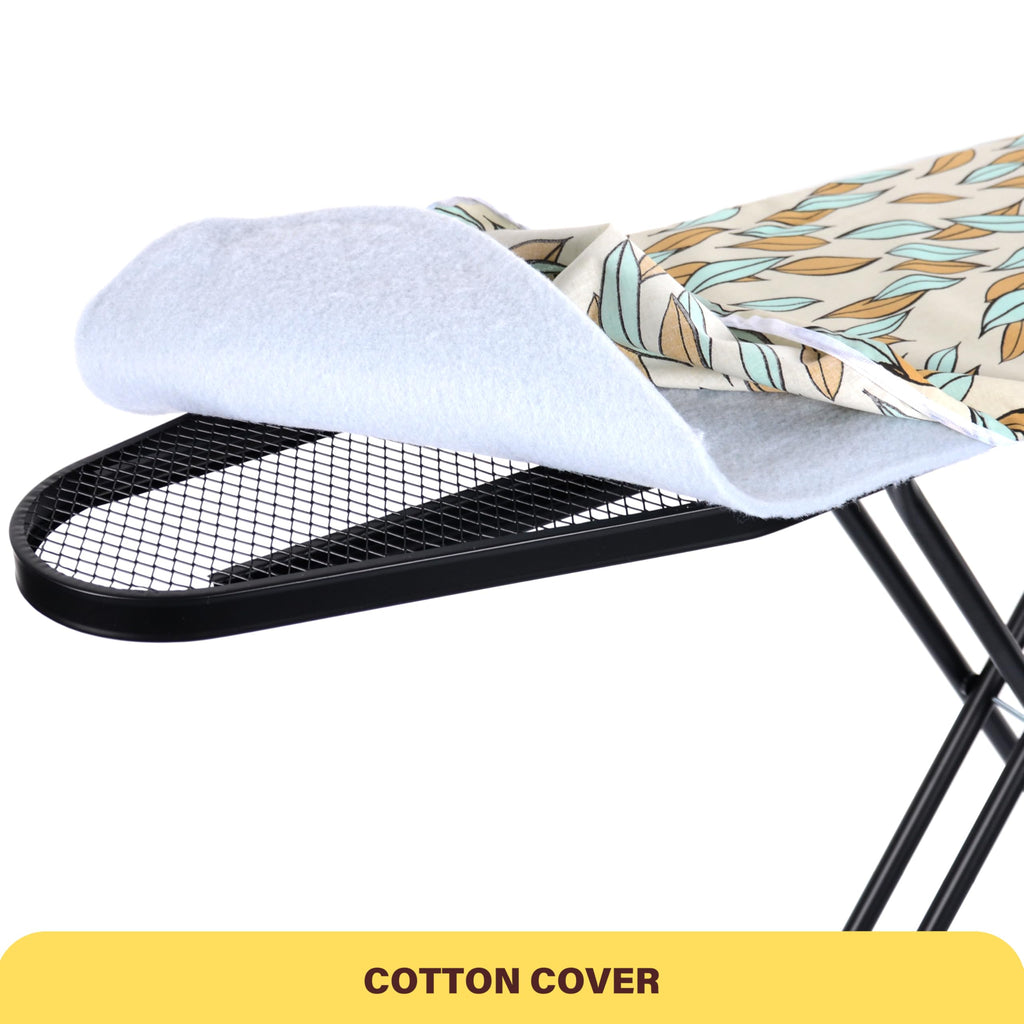 veiox Ironing Board with Heat Resistant Cover,Foldable Full Size Iron Board,Heavy Sturdy Legs,Height Adjustable,Wall Mount & Closet Hanger (13x43)