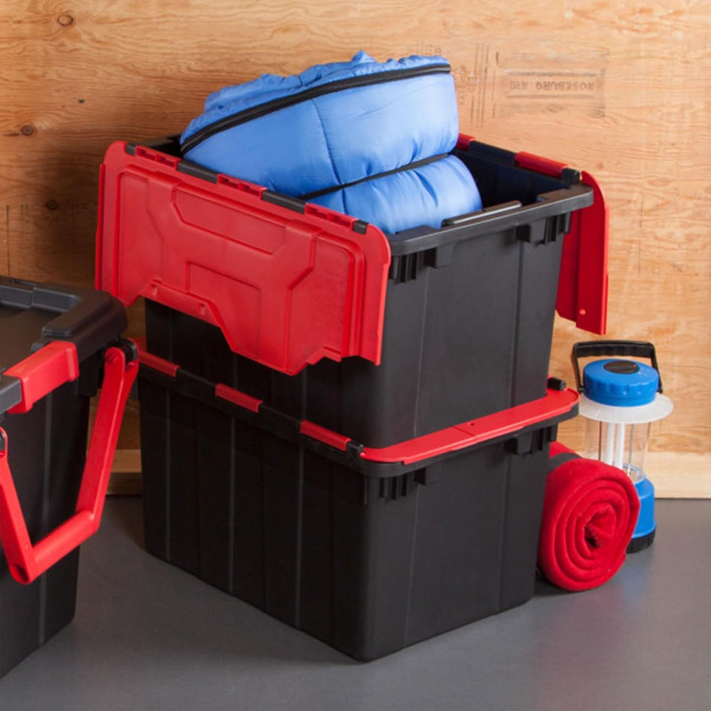 Sterilite 12 Gallon Heavy-Duty Industrial Tote - 6-Pack Stackable Storage Bins for Garage & Home Organization