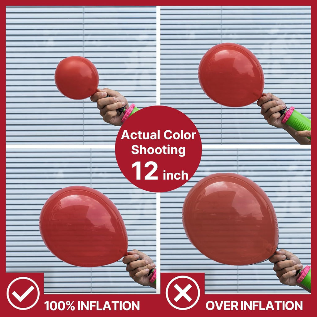 PartyWoo Burgundy Balloons - 100pcs 12 Inch Dark Chestnut Red for Graduation & Events