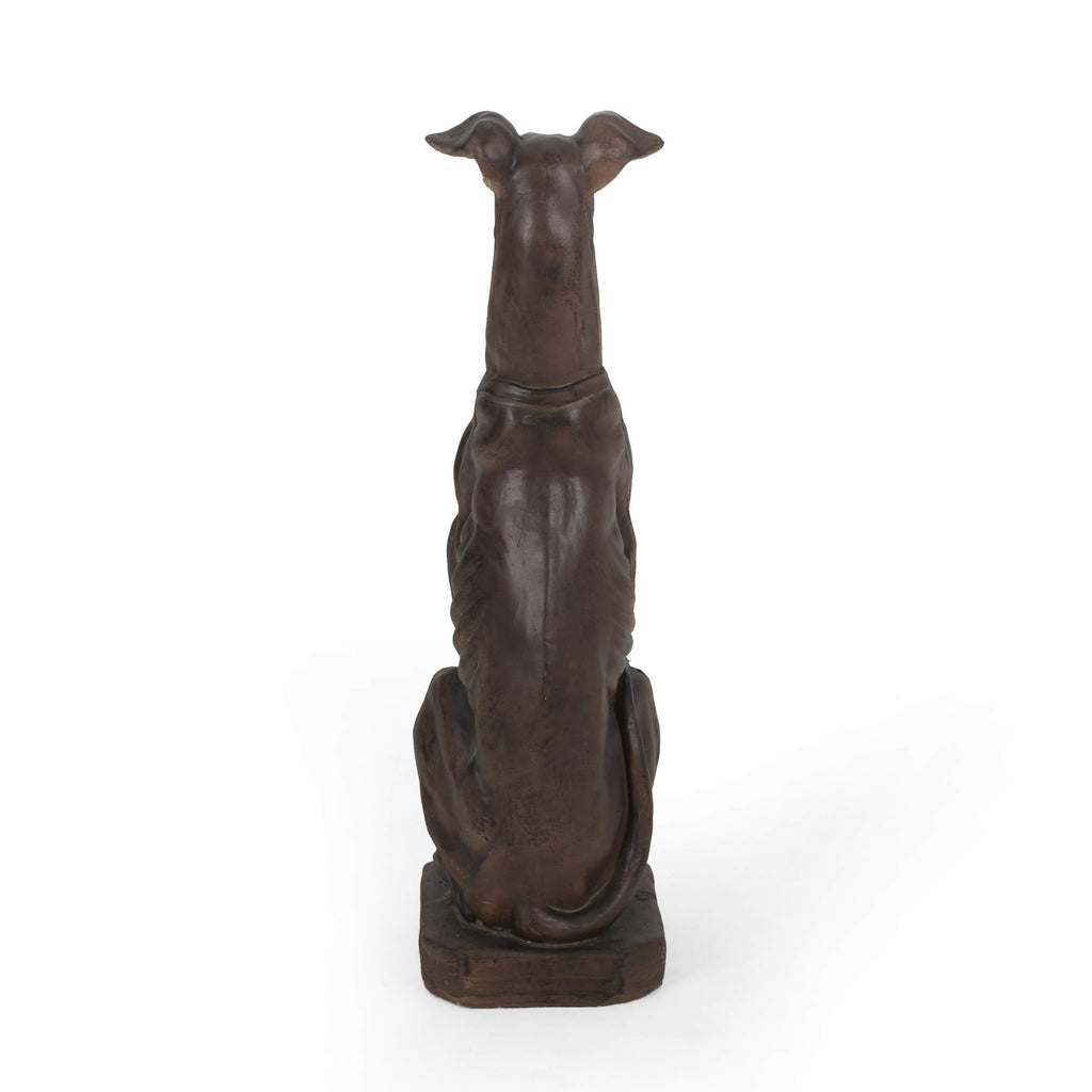 Brandbury Greyhound Dog Statue, Dark Brown