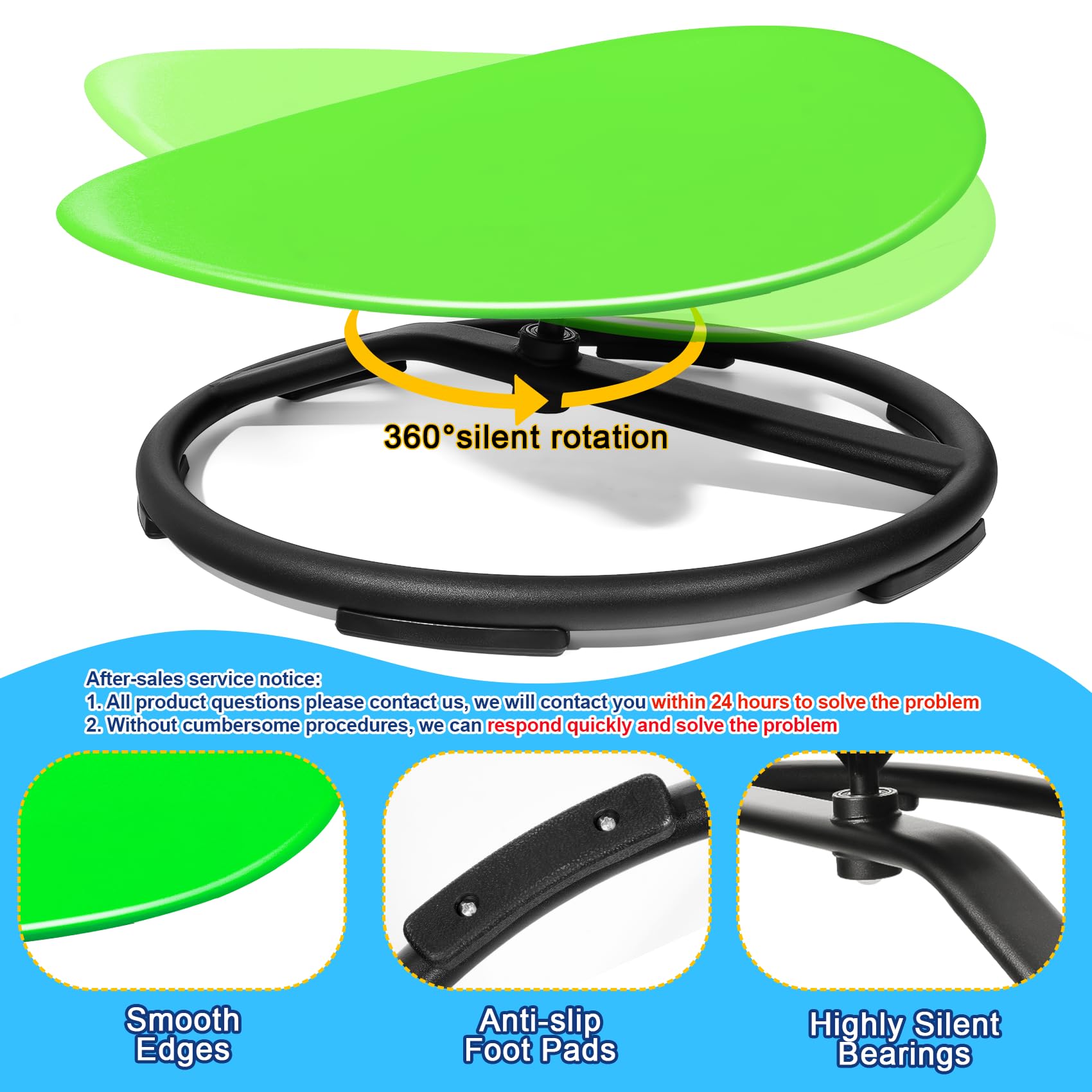 NeoKaleido Sensory Spinning Chair for Autistic Kids, ADHD Autism Swivel Chair Training Body Coordination, Metal Base Non-Slip Sit and Spin Toys for Kids Gift