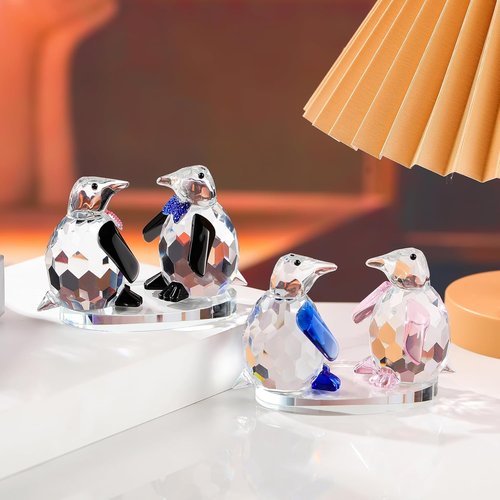 Arikyrist Crystal Penguin Figurine - Cute Glass Collectible Gift for Couples | Home Décor Statue