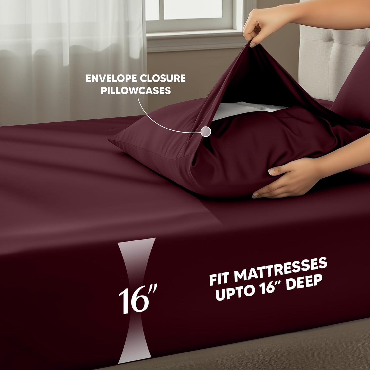 Utopia Bedding California King Sheet Set - 4-Piece Soft Microfiber Bed Sheets | Oeko-Tex Certified (Burgundy)