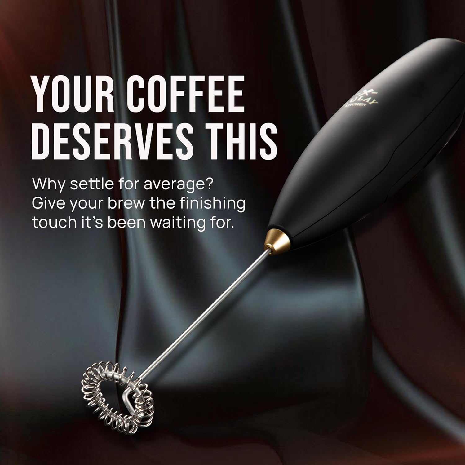Zulay Kitchen Milk Frother - Handheld Electric Foam Maker with 4 Duracell Batteries | Luxury Gift for Coffee Lovers