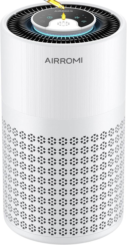AIRROMI Air Purifier - 3-in-1 HEPA Filter for Pets & Allergies | Covers Up to 990 Ft², Quiet Operation, A2001 White
