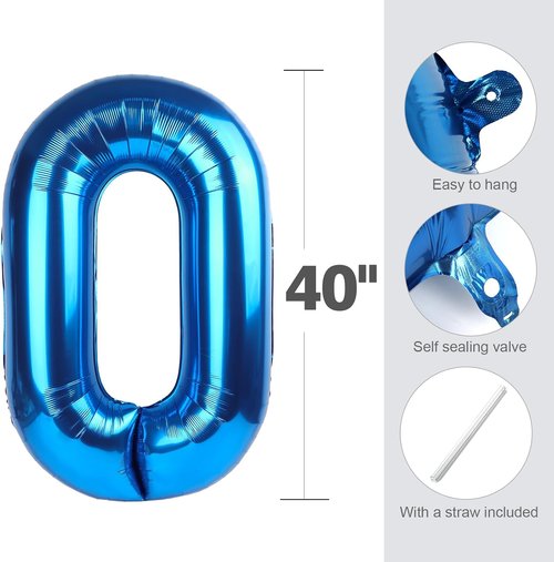 Big 23 Balloons | 40-Inch Dark Blue Number Balloons for Birthdays, Weddings & Celebrations