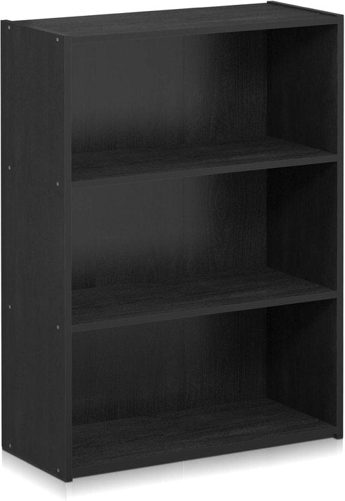 Furinno 3-Tier Bookcase and Shelf Storage Bundle - Blackwood & Americano Finish Options