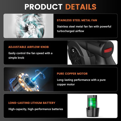 MILBOPAX Wireless Electric Bellows Portable Fireplace Tools Air Blower 12V Fan Bellows Fire Wood Stove Blower Outdoor BBQ Camping Fire Fan