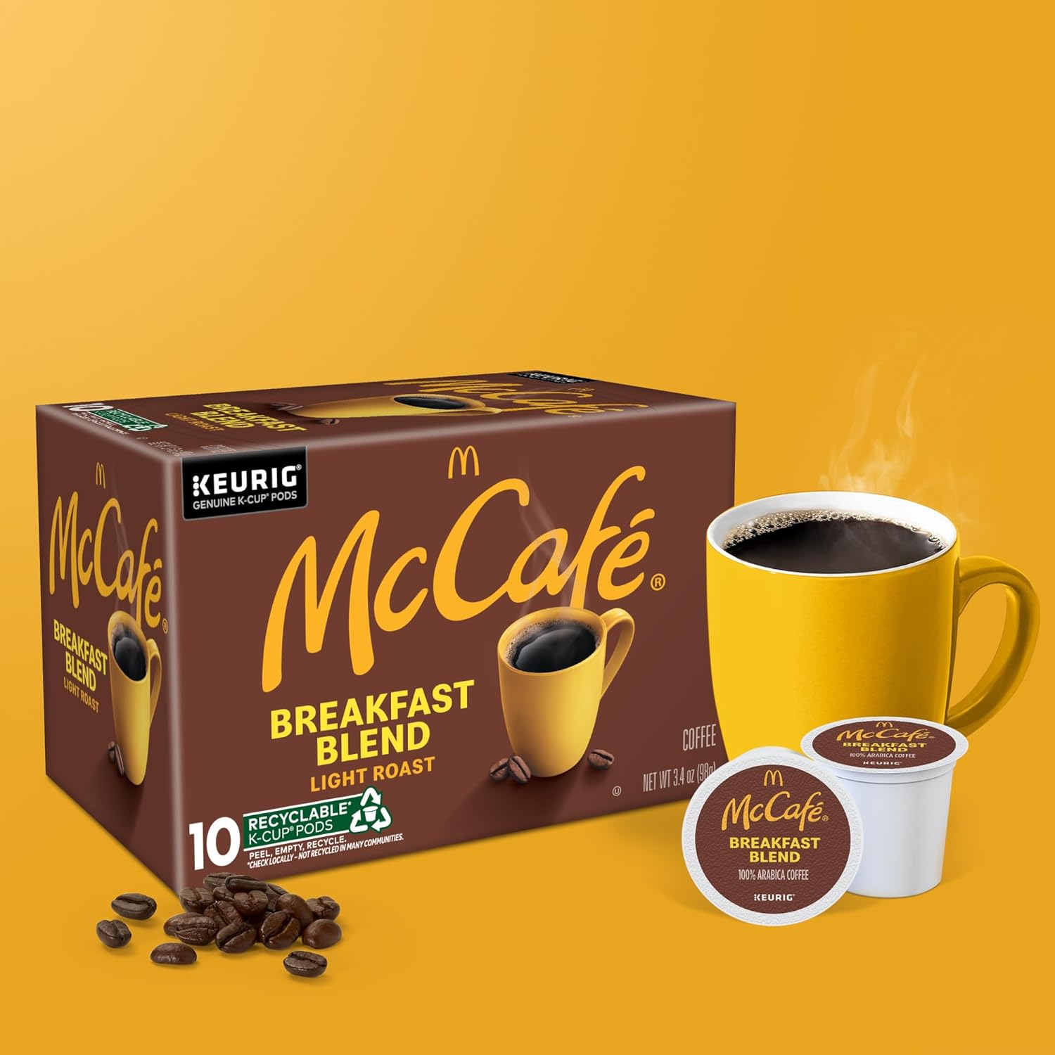 McCafe Breakfast Blend Coffee Pods - Light Roast Single Serve K-Cup | 60 Count (6 Packs of 10)