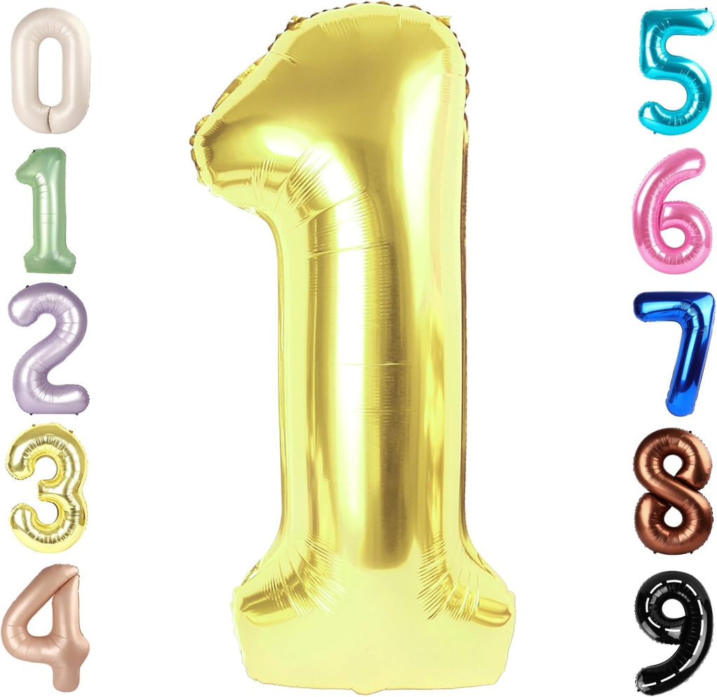 Number Balloons - 40 Inch Light Gold 1 Balloon for 1st Birthday Party Decorations & Baby Showers