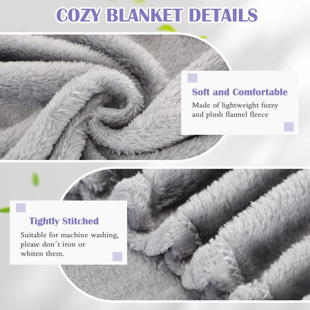 Breling 10 Pcs Cot Blanket Toddler Daycare Nap Blanket for Kids 39 x 47 Inch Fleece Baby Warm Fluffy Cozy Rest Time Supplies for Classroom, Preschool, Daycare or Nursery(Dark Gray)