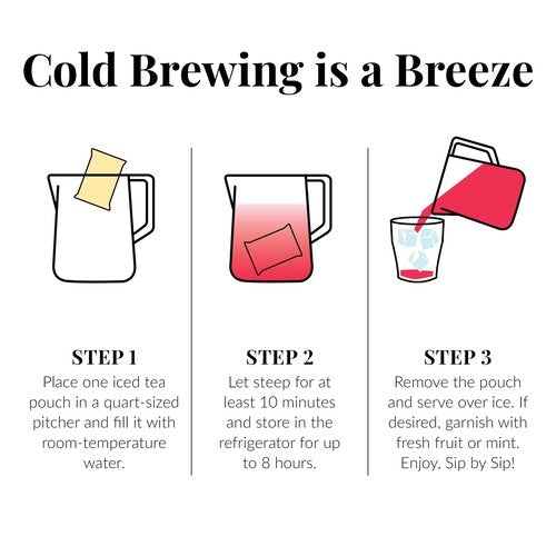The Republic of Tea – Cold Brew Hibiscus Aronia Blackberry Iced Tea, Large Herbal Iced Tea Pouches, Steeps Six One-Quart Pitchers
