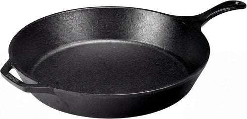 Lodge Seasoned Cast Iron Skillet - 15-Inch Frying Pan for Even Cooking - Easy-Grip Handle & Nonstick Finish